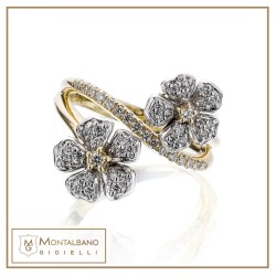 Anello Fiori di pesco due fiori| Gioielli De Nobili